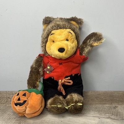 Disney Winnie the Pooh Werewolf Costume Plush Stuffed Animal With Pumpkin!