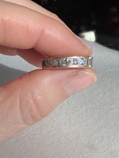 Cubic Zirconia CZ  Silver Stacking Eternity Band Ring - Size 7