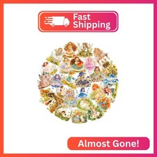 30-Piece Holographic Gold Foil Fairy Tale Princess Stickers for Scrapbooking, Jo