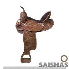 Premium Barrel Racing Western Leather Saddle Set Hand Tooled with Free Tack