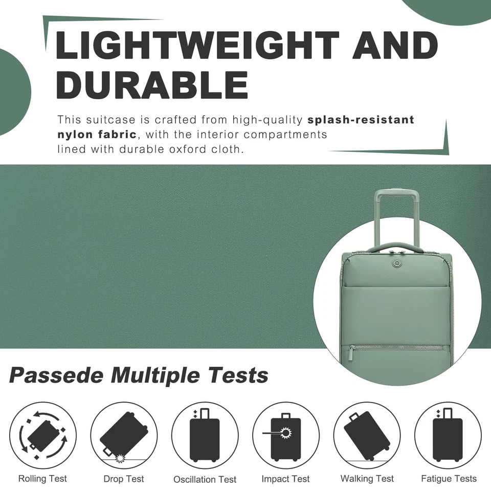 Stoffkoffer Koffer Handgepäck Trolley Koffer Leichtkoffer 4 Rollen Reisekoffer - Bild 4 von 4