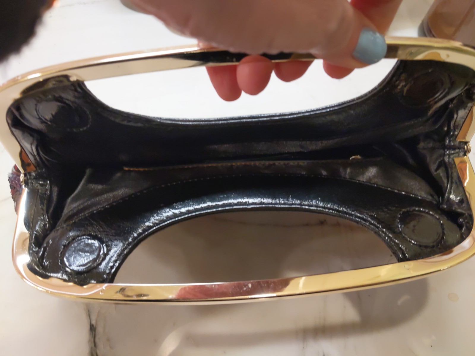 Express Design Studio Multicolor Sequin Clutch Go… - image 4