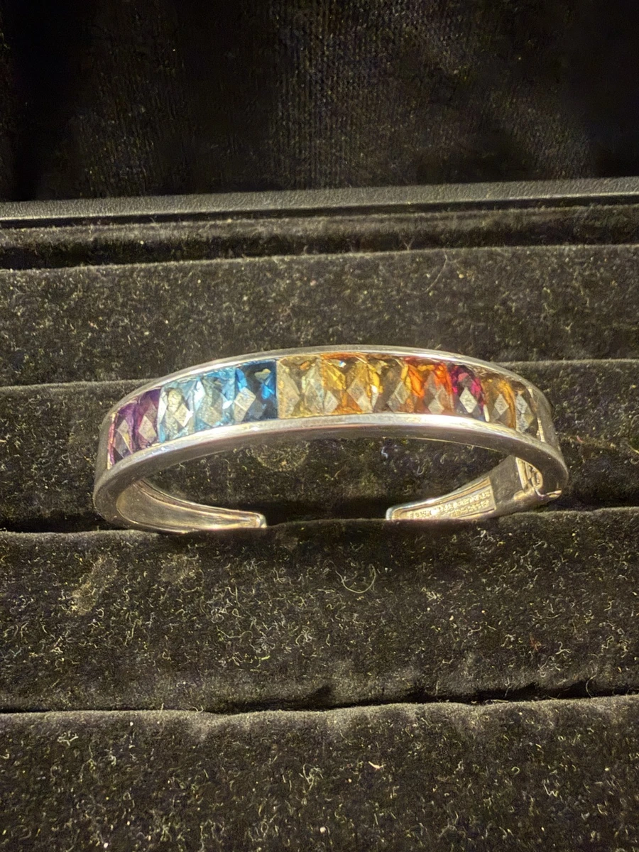 Michelle Albala Sterling Regenbogen Edelstein Scharnier Manschette