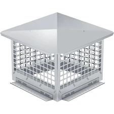 Square Chimney Cap Cover Stainless Steel Rain Guard Bolt-On Flue Vent Top,8"-14"