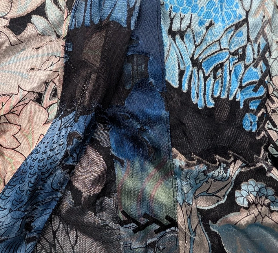 Top Citron Santa Monica para mujer 2X seda con botones artístico boho transparente capricho en capas Foto 4 de 4