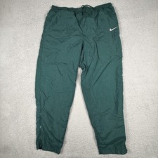 Vintage Nike Pants Mens XL Green Nylon Swishy Windbreaker Joggers Baggy Y2K Zip