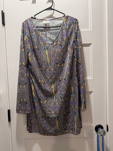 VNTG 70s Style Disco Queen Mini Dress • Shimmer Sequin Geometric • Large