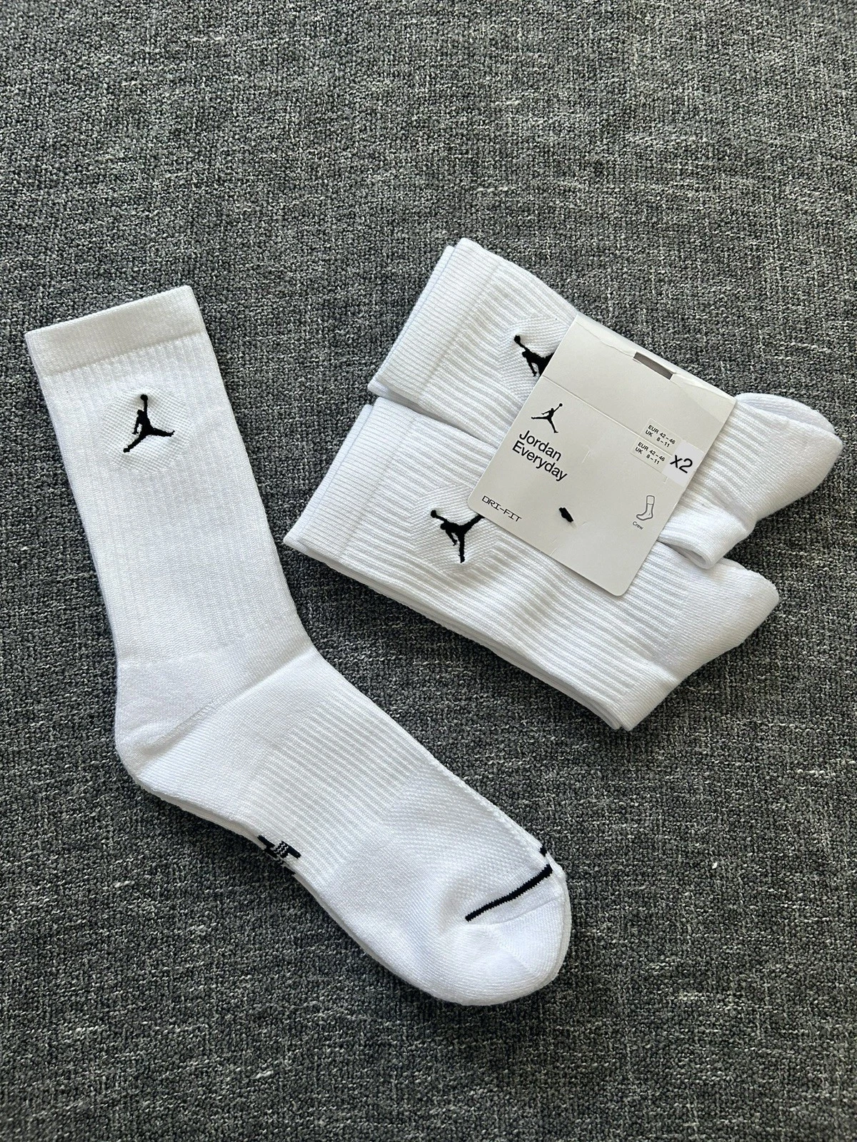 Nike Everyday Jordan jumpman Cushioned Crew Socks Large 8-11 Uk men woman gift
