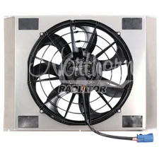 Z40135 Single 16" 500W Spal Brushless Fan & Shroud - 18 1/8 x 22 3/8 x 3 1/2