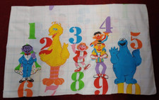 Vintage Sesame Street Bird Cookie Count Pillow Case Pillowcase 1990s 90s NICE