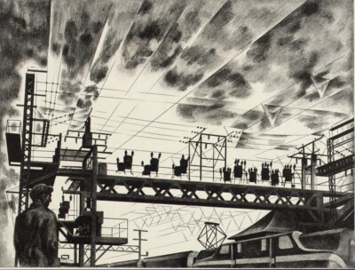 Power Louis Lozowick 1934 American Precisionist Industrial Lithograph Art Print