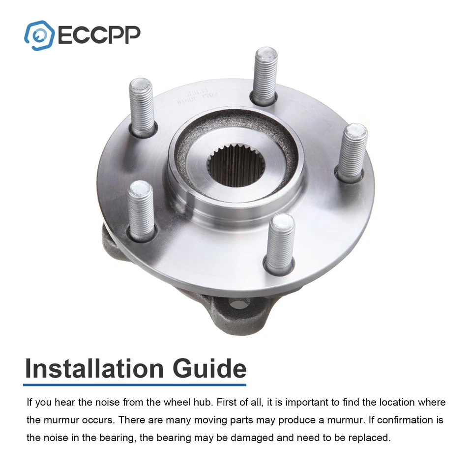 2 piezas cojinetes de cubo de rueda delanteros AWD para Mitsubishi 3000GT Lancer Evolution SIN ABS Foto 4 de 4