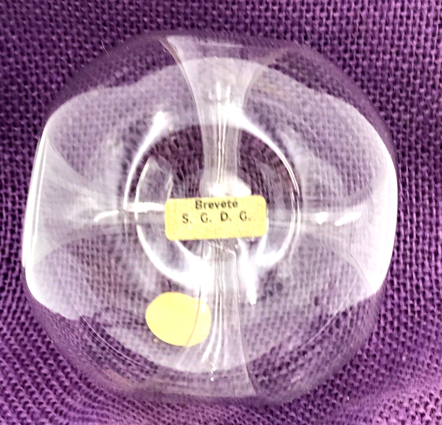 Vtg Brevete French Bud Vase Ornament Bonniers France 3.5" Pinch Glass Multi