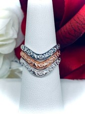 High Curved Band Ring Arched Floral Motif Sterling Silver Filigree Custom 511z