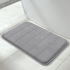 Yimobra Memory Foam Bath Mat   24x17" Soft, Absorbent, Non-Slip, Gray