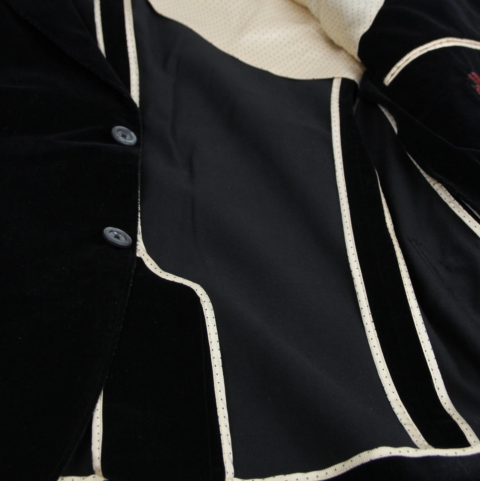 $2750 Gucci Giacca Formale Uomo Cotone Nero Tulfan Velluto 2 Bottoni 406547 1000