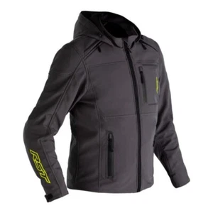 RST Frontline Ce Mens Motorcycle Jacket Hoodie Grey Neon