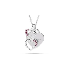 Things Remembered Sterling Silver Entwined Red Hearts Necklace