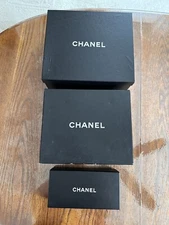 CHANEL Empty Black Storage Gift Box 1)13 X 11.25…2)12 X 10…3)9 X 4.5.