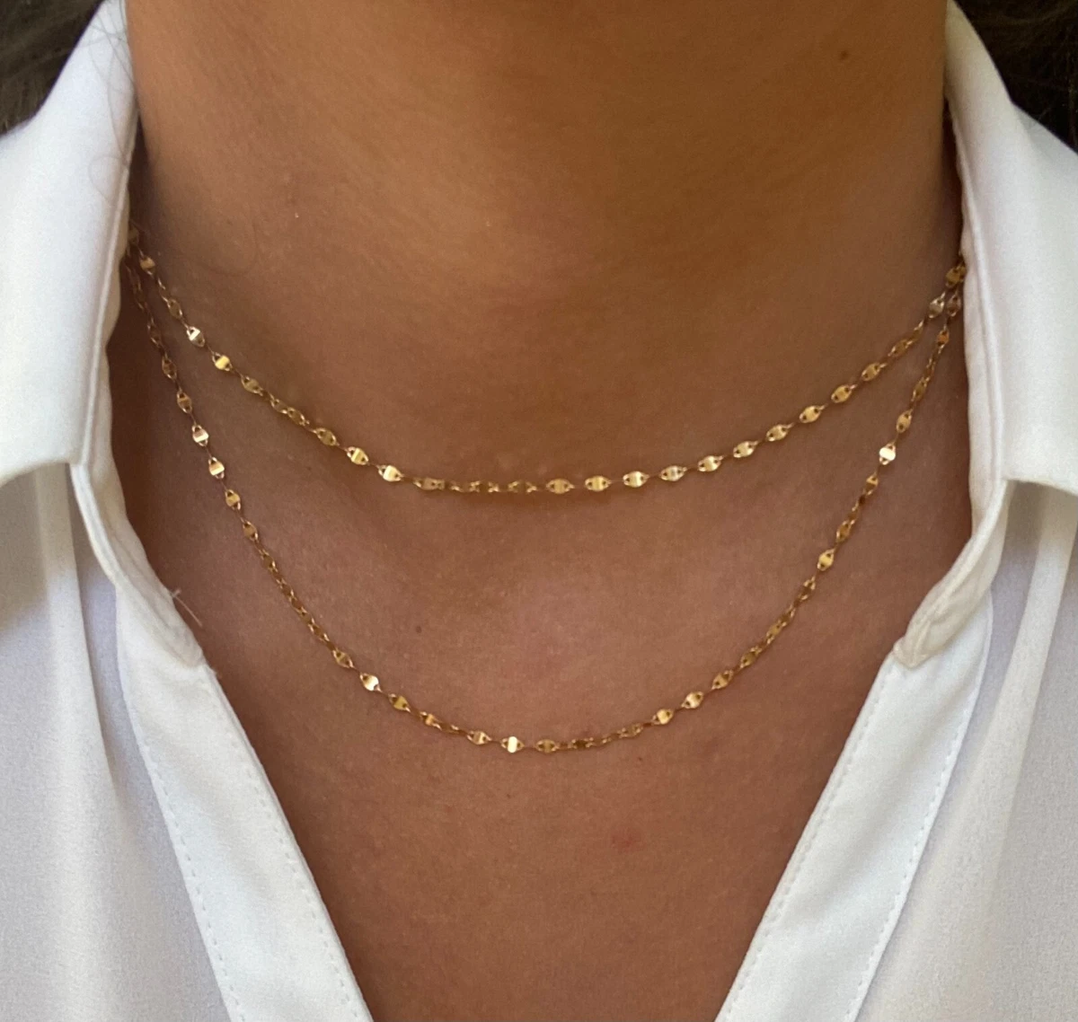 Mirror shop chain necklace