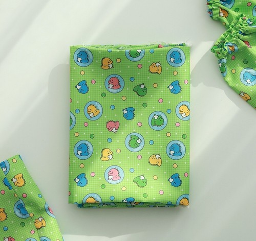Waterproof Polyester Fabric Cute Dinosaur Pattern Korean DIY Craft Material - Picture 3 of 18