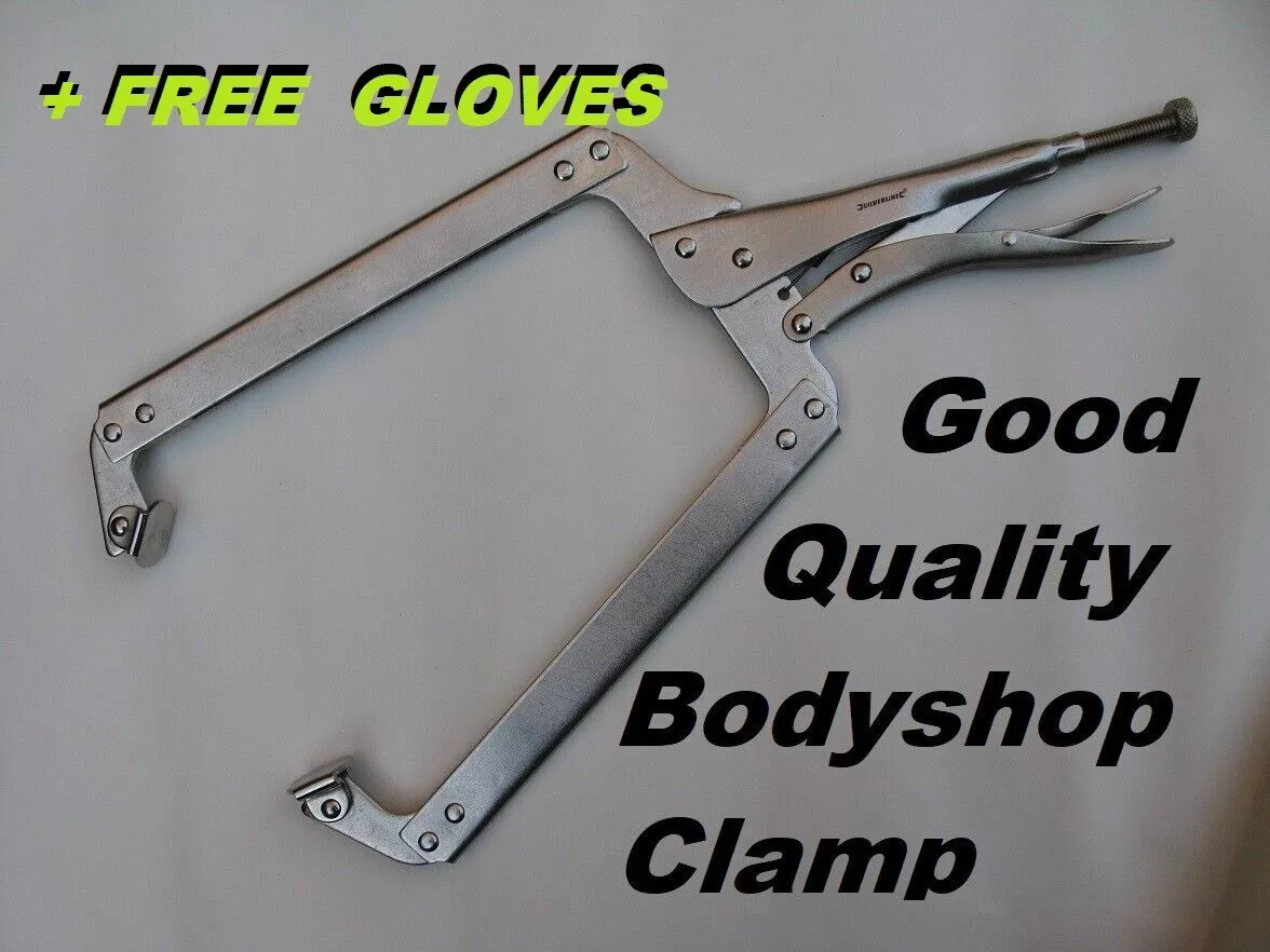 Bodyshop Panel Locking Pliers Welding C Clamp Long Reach Mole grips Clamps FREE