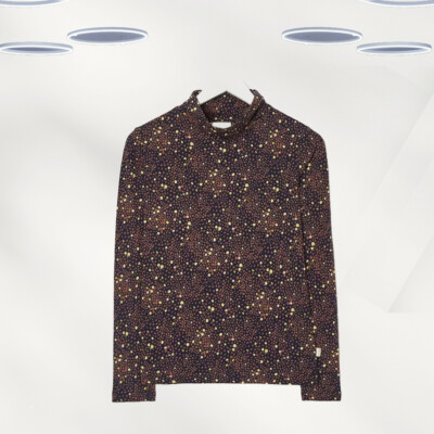 Ex Fat Face Women's Long Sleeve Textured Dot Top In Navy (Defect)