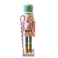 BELLA LUX Christmas Collection Nutcracker Candy Land Pastel 14" Home Decor NEW