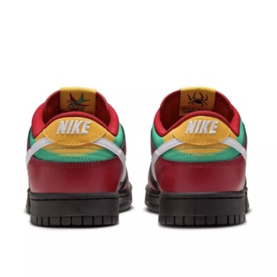 Nike Dunk Low Retro Biker Tattoos Black White Gym Red FZ3057  display picture 1