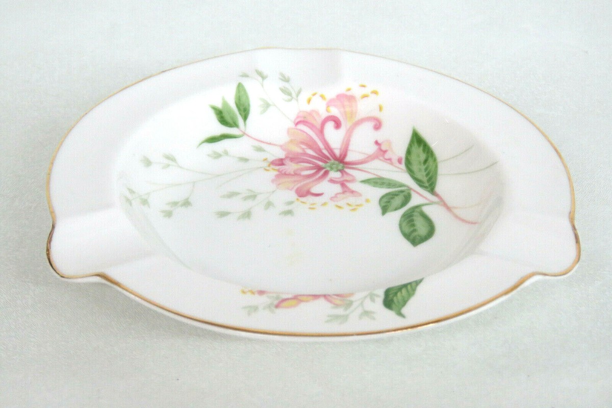 Shelley England Bone China Pink Flowers with Gold Color Trim