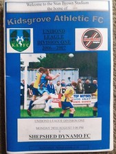 Kidsgrove Athletic V Shepshed Dynamo Football Programme Unibond Northern Premier