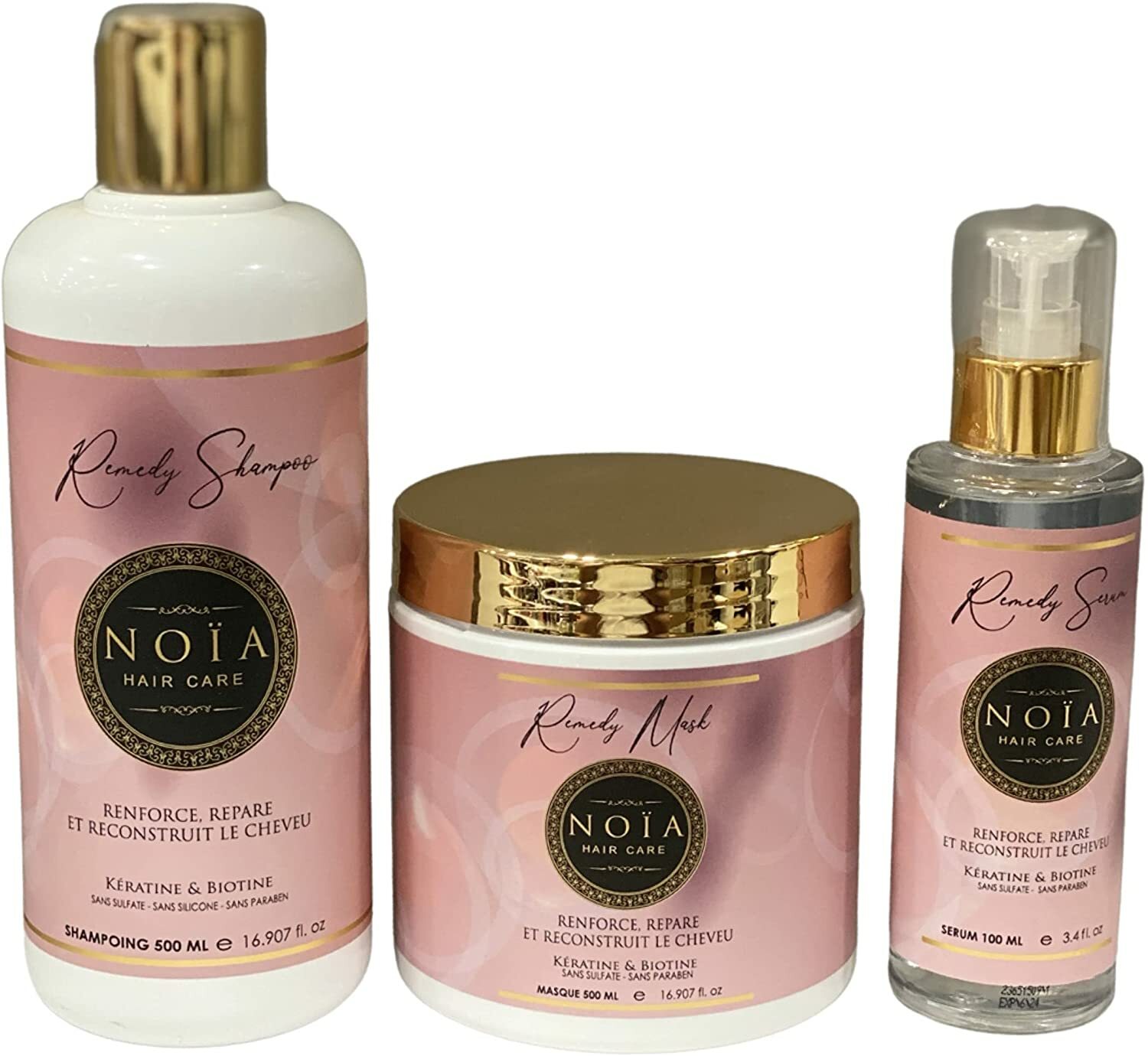 NOÏA HAIR Trio Remedy Kératine Routine Salon de Coiffure à la Maison
