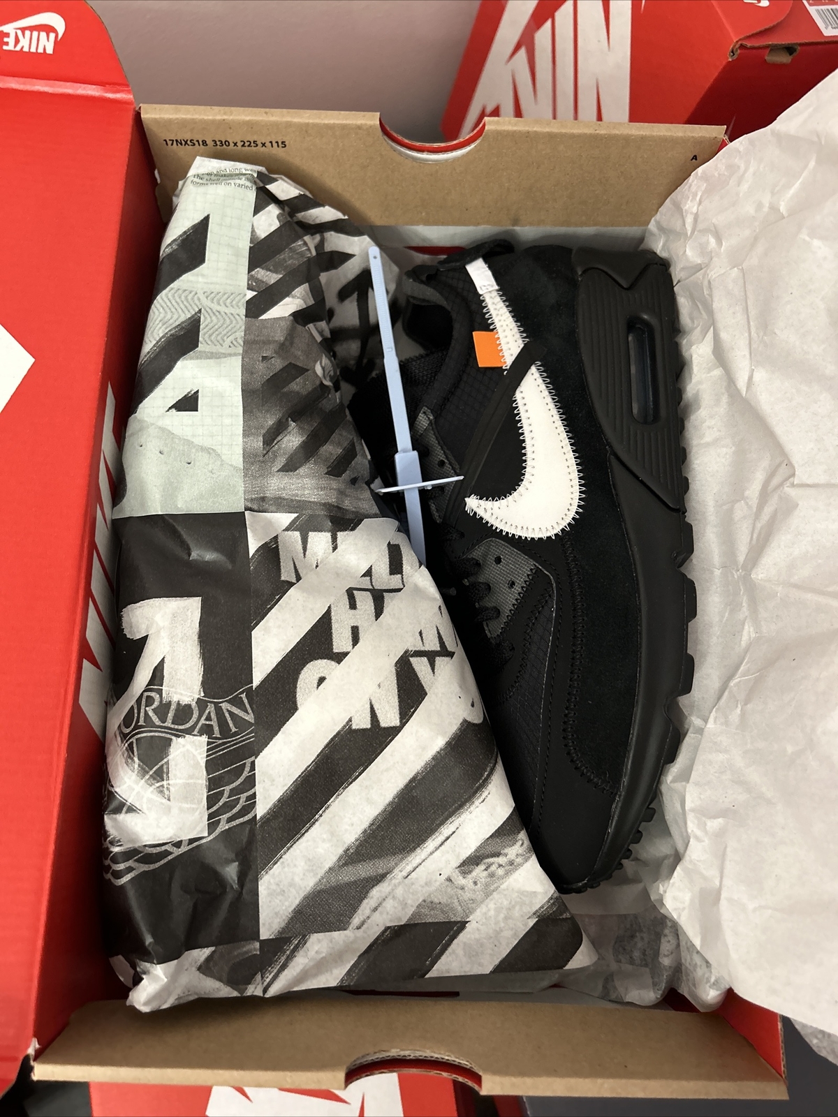 OFF WHITE X NIKE 2019 OFF WHITE x Nike Air Max 90 nere UK 7 US 8 RARE THE TEN lotto nuove con scatola