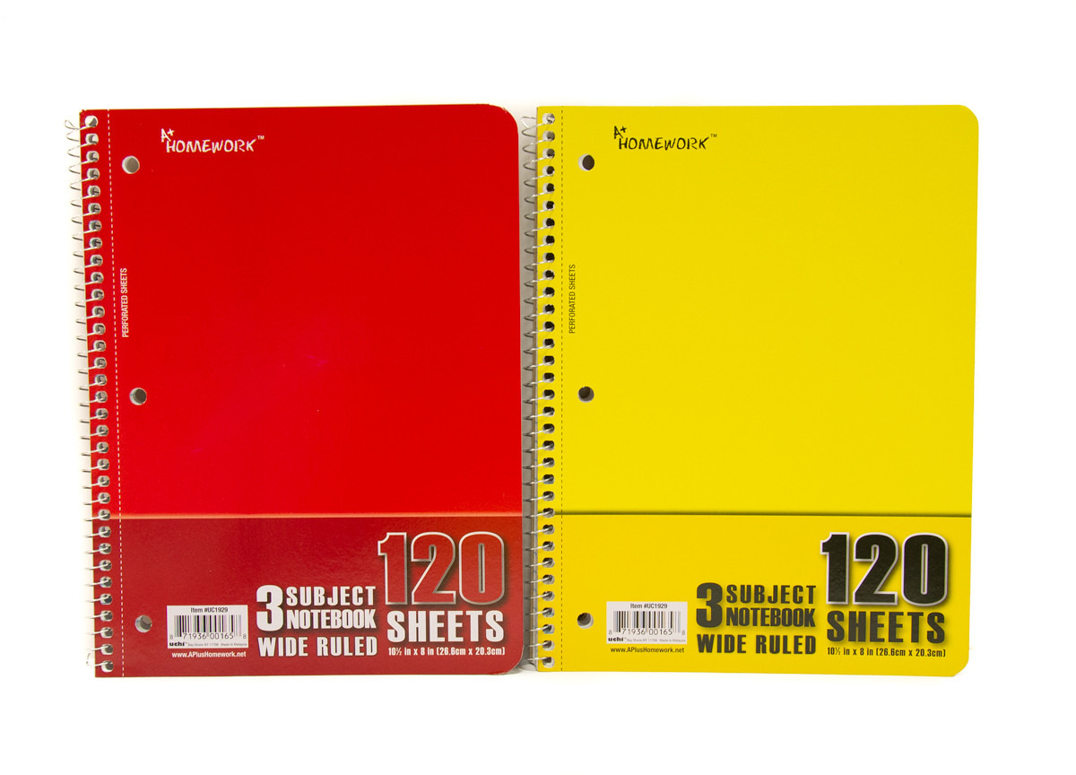a PLUS Homework Wire Note Book 120 Sheets 3 Subject WR Case of 24