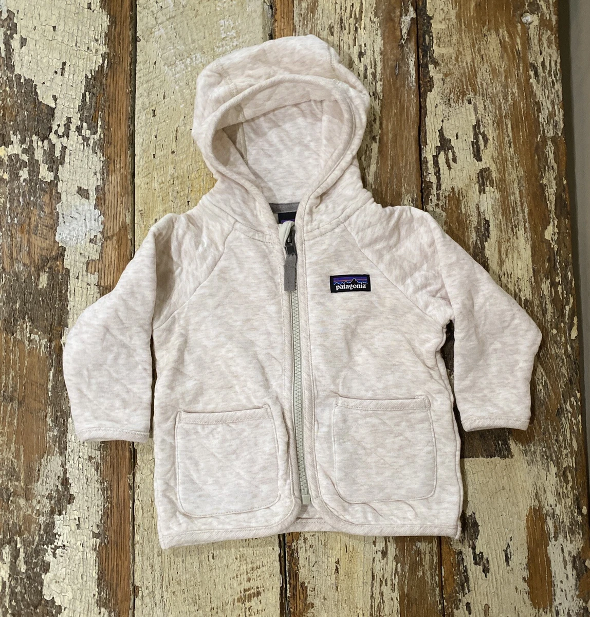 Patagonia Baby Pink Hoodie Organic Cotton Quilted Zip Up Jacket 3 6 months