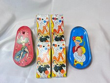 Tin Noisemakers Party New Years Metal Rattlers Lot Of 6 US Metal Toy Mfg Kirchof