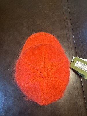 New Authentic Gucci GG Logo Mohair Orange Baseball Hat Size  display picture 3