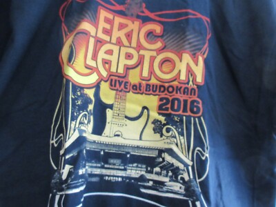 Eric Clapton 2016 Japan Tour Black T-Shirt Tee Cream Budokan Tokyo