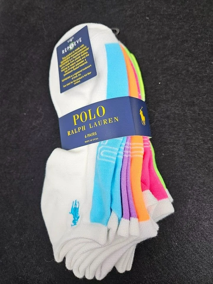 POLO RALPH LAUREN женщин 6-Pk. Полосатые спортивные носки низкого покроя - Изображение 2 из 4