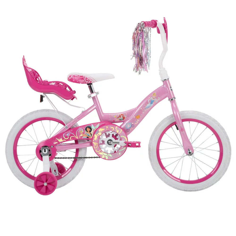 GIRLS KIDS TRAINING BIKE Disney Princess 16-Inch with Training-Wheels Pink