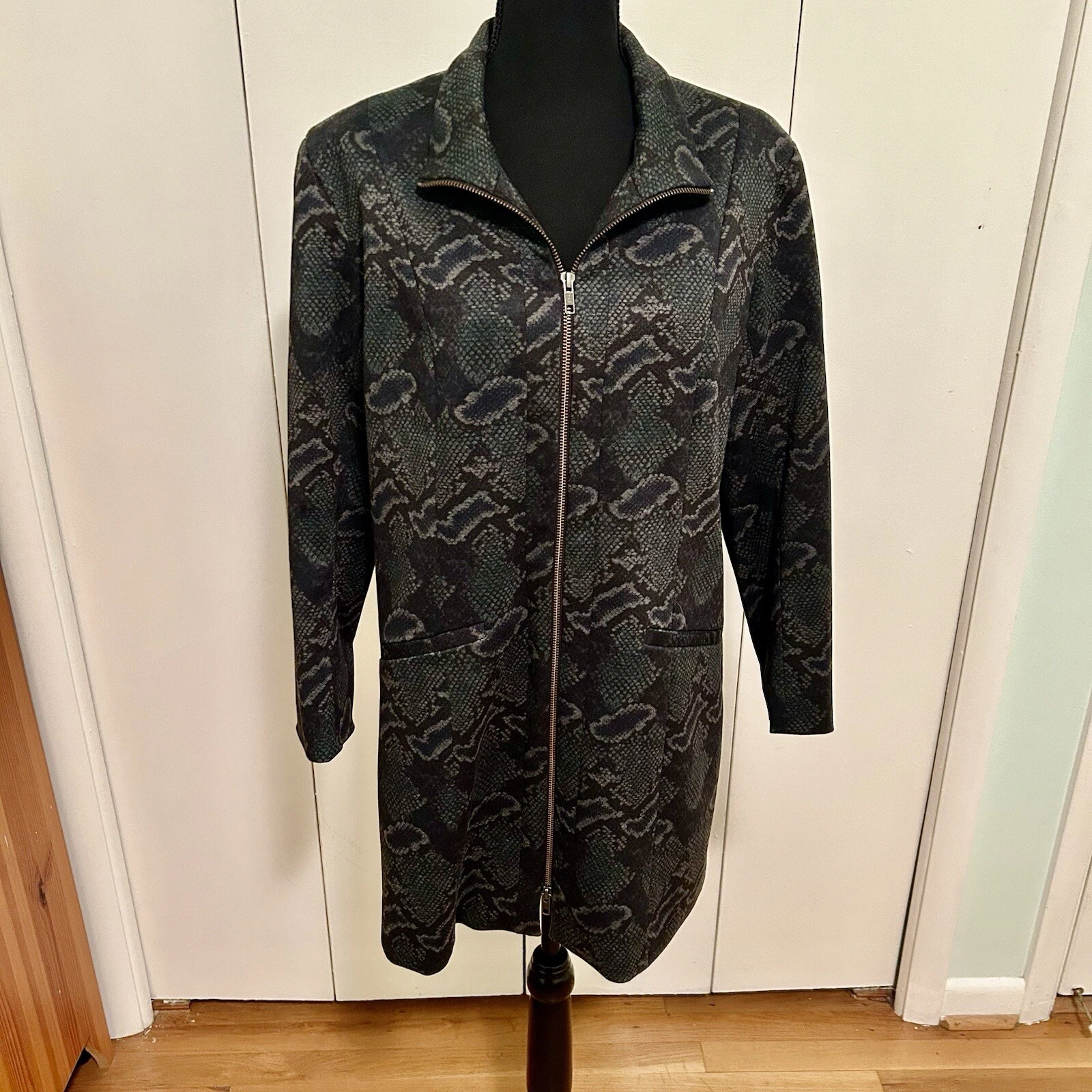 VETEMENTS Giacca leggera Pure Amici cerniera stampa serpente elasticizzata donna taglia L