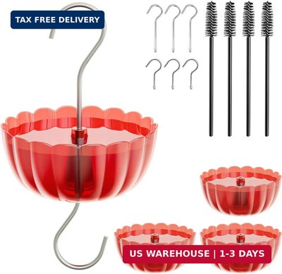 Ant Moat for Hummingbird Feeders, (4 Pack, 7 OZ) Vintage Style Humingbird Feeder