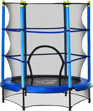 HOMCOM 4.6FT Kids Trampoline with Enclosure Net, Toddler Trampoline for Outdoor