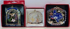 Vintage Texas Nation's Treasures Christmas Ornaments 24K Gold & Brass Set of 3