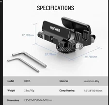 NEEWER Mount Bracket SSD Holder Aluminum&Cold Shoe for Samsung T5 T7 SSD SanDisk