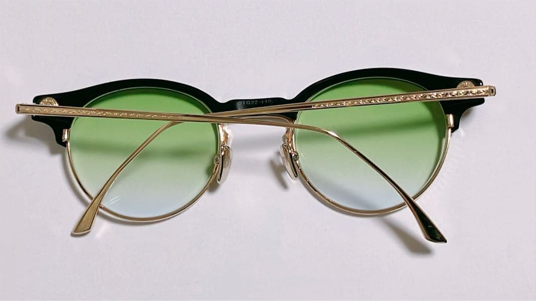 Masunaga x Kenzo Takada COMET Black/Gold frame Green Lens