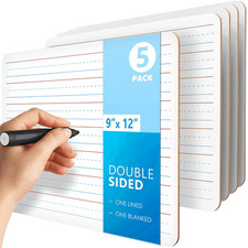 5 Dry Erase Lapboard 9x12 in for Students  Classroom  Lined Mini White Boards