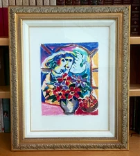 Zamy Steynovitz Lovers at the Window 8/350 Hand Signed Serigraph 24x29