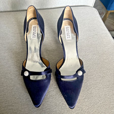 Badgley Mischka Shoes Blue Tornasol Pumps Stilettos 10M Pointed Toe Neiman Marcu