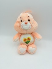 Vintage Care Bears Friend Bear Plush Orange Flower Belly Badge Stuffed 1983